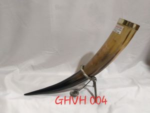 Viking Drinking Horn with Iron Stand