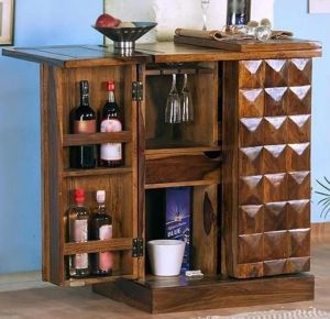 Solid Wood Mini Bar