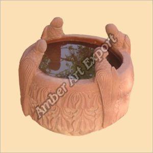 Bird bath bowl in sandstone