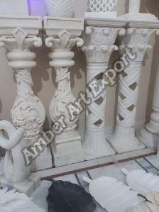 Hand carved marble baluster