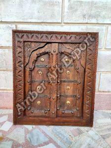 Solid wood antique windows with brass work