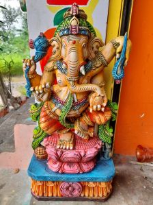 Wooden Ganapati Statue