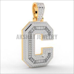 C Type Hiphop Diamond Pendant