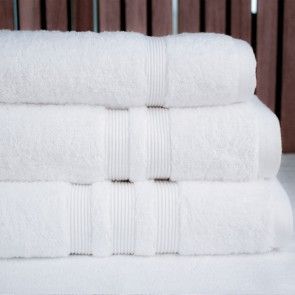 Combed Spongie Cotton Bath Towel White