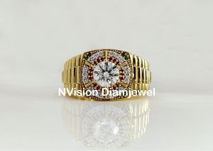 golden grandeur natural solitaire ruby emerald men ring