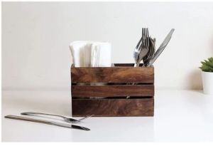 Wooden Cutlery Tissue Holder