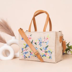 ED174 Jute Embroidery Tote Bag