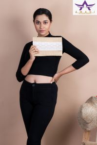 Jute Laces Envelope Clutch Bag