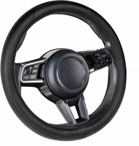 Leather Black Car Steering Wheel Cover