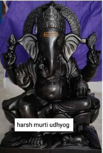 Black Marble Ganesh Statue