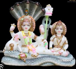 Vishnu Laxmi Marble Statue