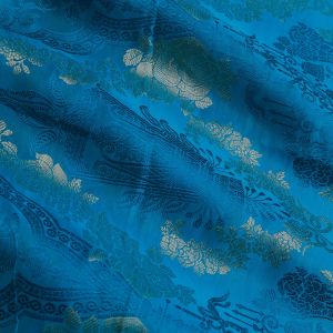 Cerulean Blue Satin Silk Fabric