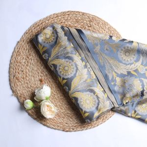 Earthy Grey Satin Silk Fabric