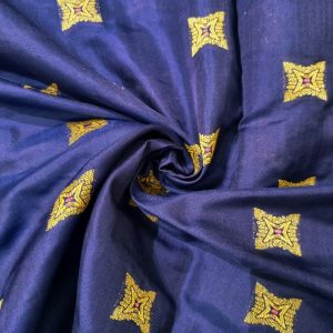 Navy Blue Neelam Katan Silk Fabric