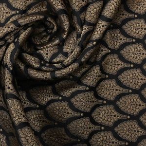 Rich Black Banarasi Brocade Fabric