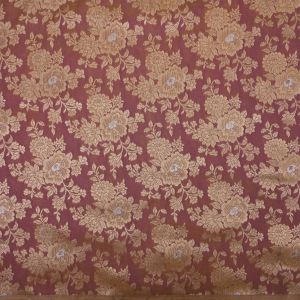 Rose Gold Banarasi Floral Butta Fabric