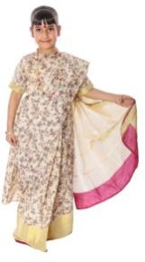 Kids Saree Fancy Dress Costume Cream
