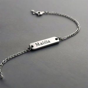 deva custom men ladies silver engraved name bracelet