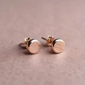 Ece Circle Women Tiny Rose Gold Stud Earrings