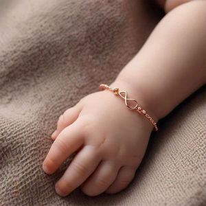 Ersa Childrens Rose Gold Pandora Infinity Infant Bracelet