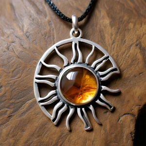 Lanthe Sterling Silver Handmade Sun Citrine Pendant