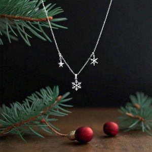 Merope Evening North Star Sterling Silver Snowflake Pandora necklace pendant