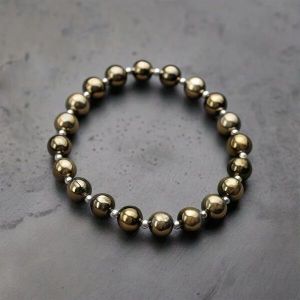 Zorya Sterling Silver Original Pyrite Crystal Beads Bracelet