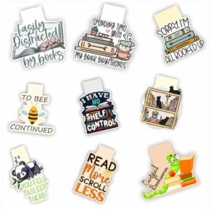 Quirky Magnetic Bookmark Pack of 9