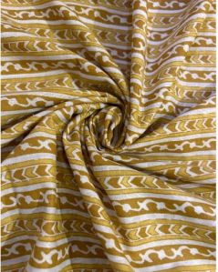 cotton yellow print all over fabric