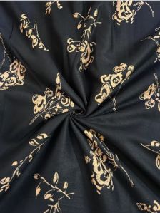 Dark Blue and Peach Rayon Fabric