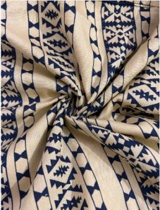 Soft Amber with Dark Blue Print fabric