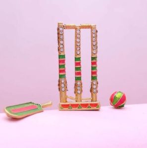 Cricket Kit with Bat Ball Wickets Toy for Laddu Gopal Decoration