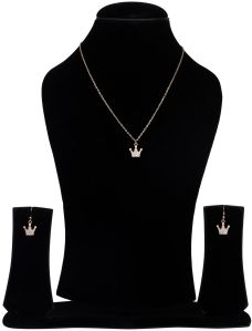 Crown Necklace With Earring Set For Woman