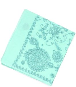 Light Green Floral Motifs Chikankari Embroidered Ladies Cotton Saree