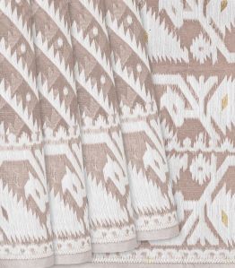 Taupe Stripes Ladies Bengal Cotton Saree