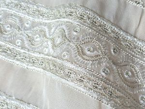 Dyeable Designer embroidered lace fabric