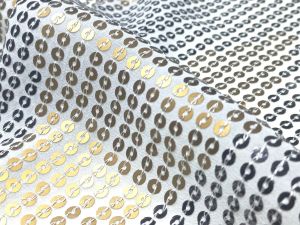 Latest Lining Sequins Embroidery Fabric on White Dyeable Georgette