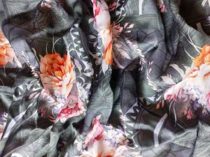 Multicolor Modal Satin Printed Fabric