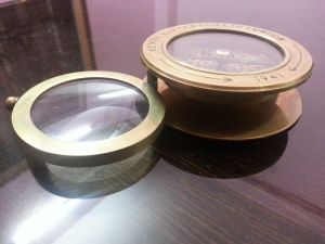 Magnifying Glass Brass Compass