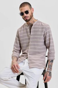 BEIGE STRIPES Mens SLIM FIT SHIRT