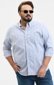 GREY STRIPES REGULAR FIT PLUS SIZE Mens SHIRT