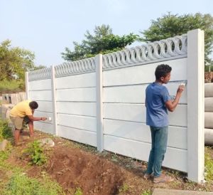 Concrete White Compound Wall