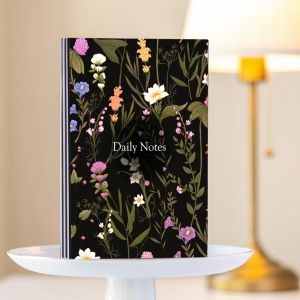 FLORAL BLACK UNDATED DAILY PLANNER DIARY