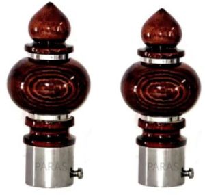 wooden stainless steel curtain finials