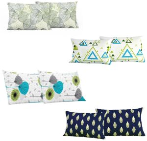 Multicolor Cotton Pillow Covers Set of 8