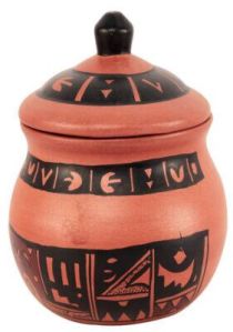 Clay Curd Pot with Cap 1.5 liter Black Italica Design