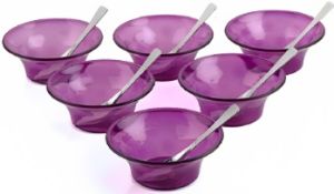 PUDDING Bowl SET+SS SPOON SET OF 6 PCS