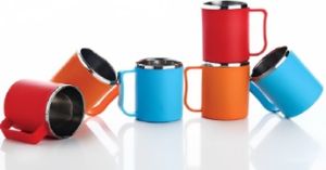 UNBREAKABLE PLASTIC INSULATED DOUBLE WALL COFFEE MUG