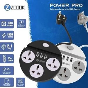 Zook Power Pro 2M 3 Socket 1 Switch Spike