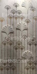 Umbrella Pattern Stone Wall Carving